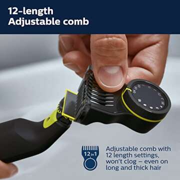 Bundle of Philips Norelco OneBlade 360 Pro Hybrid Electric Trimmer, QP6531/70, Black + Philips Norelco Genuine OneBlade 360 Blade Replacement Blades, 2 Count, QP420/80