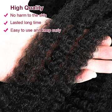 Marley Hair 24 Inch Marley Twist Hair Afro Twist Marley Braiding Hair for Faux Locs Crochet Hair 3 Packs Synthetic Hair Extensions (24 Inch (Pack of 3), 1B)