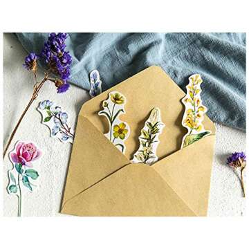 Colorful Flower Bookmarks, 30 PCS (Unknown Flower)