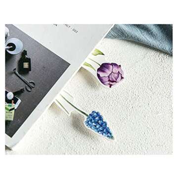 Colorful Flower Bookmarks, 30 PCS (Unknown Flower)