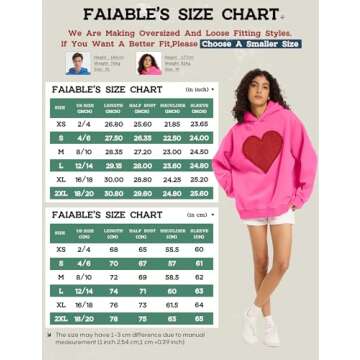 FAIABLE Oversized Heart Patch Hoodie for Women