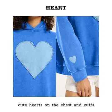 FAIABLE Oversized Heart Patch Hoodie for Women