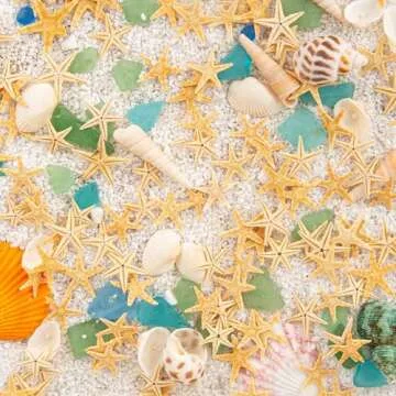 QEQEKAKA 100 PCS Starfish for Crafts 0.4" to 1" Natural Small Starfish Decor Bulk, Mini Starfish for...