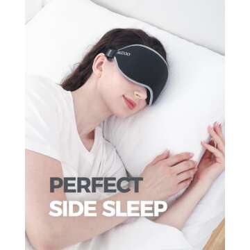 MZOO Luxury Sleep Mask for Back and Side Sleeper, Completely Block Out Light Sleeping Eye Mask for W...