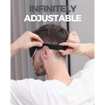 MZOO Luxury Sleep Mask for Back and Side Sleeper, Completely Block Out Light Sleeping Eye Mask for Women Men, Zero Eye Pressure 3D Contoured Night Blindfold, Breathable & Soft Eye Shade Cover Black