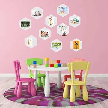 Hexagon Felt Bulletin Board Tiles with Push Pins – 10 Packs