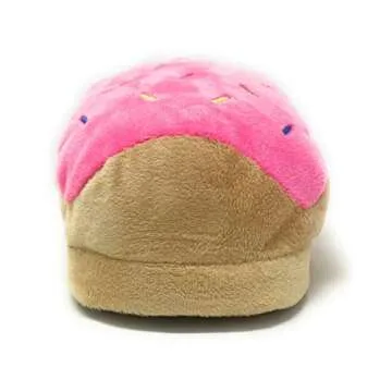 Kids Funny Fuzzy Donut Slippers - Cute Non-Slip House Shoes