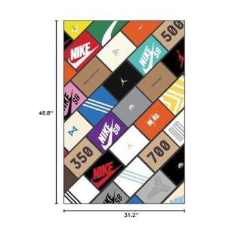 Sneakers, Sneakers Doormat, Shoes Box Rug, Street Fashion, Flying Mat, Sneaker Room Decor, Living Room Rug, Popular Rug pe343 (2.6x3.9 feet - 80x120 cm)