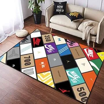 Sneakers, Sneakers Doormat, Shoes Box Rug, Street Fashion, Flying Mat, Sneaker Room Decor, Living Room Rug, Popular Rug pe343 (2.6x3.9 feet - 80x120 cm)