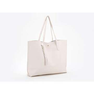 Nodykka Women Tote Bags Top Handle Satchel Handbags PU Faux Leather Tassel Shoulder Purse