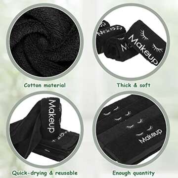 Shimeyao Black Makeup Washcloths Set of 6 for Gentle Cleansing