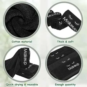 Shimeyao Black Makeup Washcloths Set of 6 for Gentle Cleansing