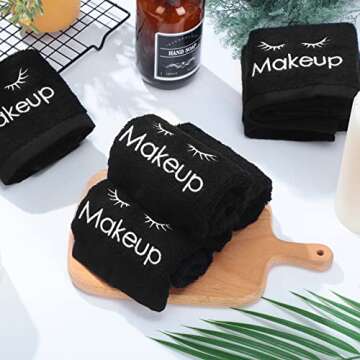 Shimeyao Black Makeup Washcloths Set of 6 for Gentle Cleansing