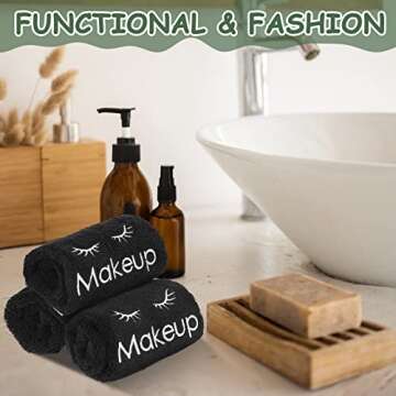 Shimeyao Black Makeup Washcloths Set of 6 for Gentle Cleansing