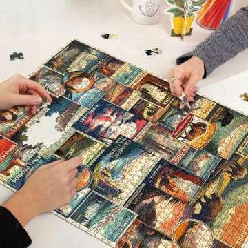 Vintage National Parks Puzzle for Adults 1000 Pieces, Travel Poster Landscape Puzzle Including Yellowstone Zion Acadia Yosemite, Nature Jigsaw Puzzles Scenery Mountain Scene