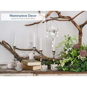 Royal Imports Candle Holder Hanging Oyster Votive Tealight Glass for Wedding, Birthday, Holiday & Home Decoration, Set of 36