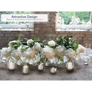 Royal Imports Candle Holder Hanging Oyster Votive Tealight Glass for Wedding, Birthday, Holiday & Home Decoration, Set of 36