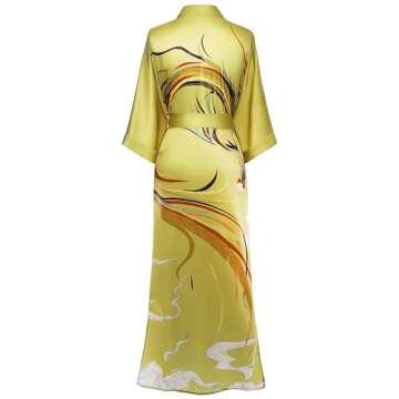 Elegant PRODESIGN Long Kimono Robe - Silky Satin Sleepwear for Women