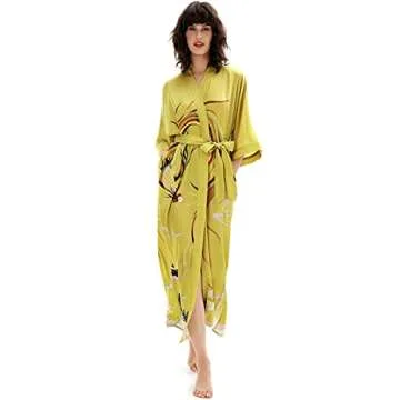 Luxurious Long Kimono Robe for Elegant Sleepwear