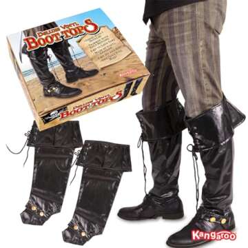 Kangaroo Pirates Boot Covers - Durable Faux Leather Costume Accessory