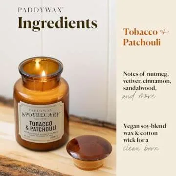 Paddywax Artisan Apothecary Candle, Tobacco & Patchouli