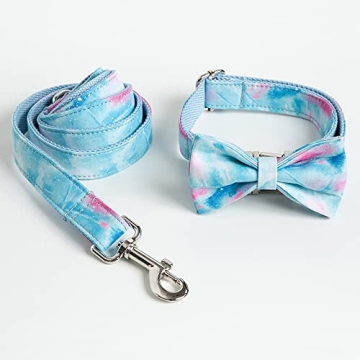 Personalized Pastel Rainbow Dog Collar with Engraved Buckle