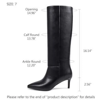 wetkiss Black Boots for Women Black Knee High Boots for Women Black Tall Boots Womens Long Boots Bla...