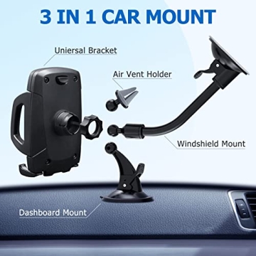 Versatile Vansky 3-in-1 Car Phone Mount for All Smartphones