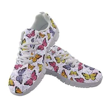 Wanyint Colorful Butterfly Print Sneakers for Women