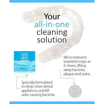 Cleanse.Freshen.Go. Anti-Bacterial Dental Appliance Cleansing Towelettes - Exciting Mint (100 ct)