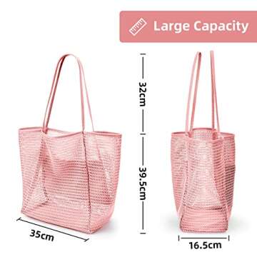 KALIDI Beach Mesh Tote Bag - Perfect for Summer Fun