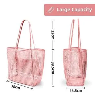 KALIDI Beach Mesh Tote Bag - Perfect for Summer Fun