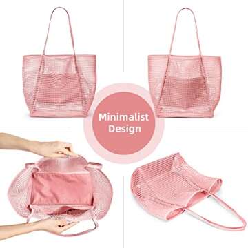 KALIDI Beach Mesh Tote Bag - Perfect for Summer Fun