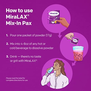 MiraLAX Gentle Constipation Relief, Fast & Effective Laxative Powder