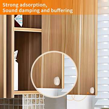 CHUNZEXI 192Pcs Cabinet Door Bumpers Clear Self Adhesive- Rubber Door Stoppers for Cabinets and Drawers