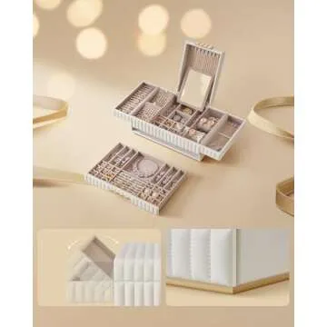 SONGMICS HOME Jewelry Box with Mirror - Large Capacity