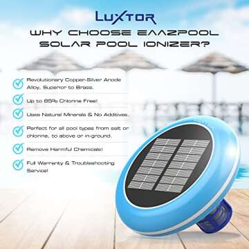 Eco-Friendly LUXTOR Solar Pool Ionizer for Cleaner Water