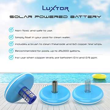 Eco-Friendly LUXTOR Solar Pool Ionizer for Cleaner Water