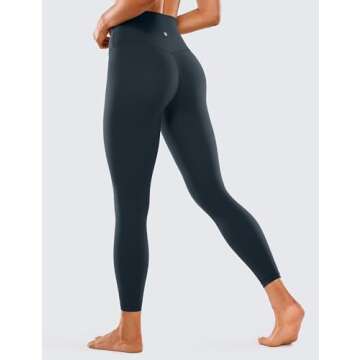 CRZ YOGA Womens Brushed Naked Feeling Workout Leggings 25" - High Waisted Gym Compression Tummy Cont...