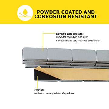 YIZBAP Wheel Weights with Strong Adhesive - 72oz