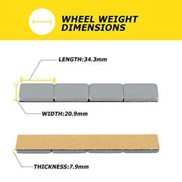 YIZBAP Wheel Weights with Strong Adhesive - 72oz