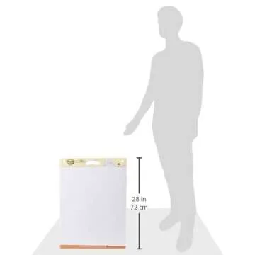 Post-it Super Sticky Tabletop Easel Pad, Great for Virtual Teachers and Students, 20 x 23 Inches, 20 Sheets/Pad, 1 Pad (563R), Portable White Premium Self Stick Flip Chart Paper, Built-in Easel Stand