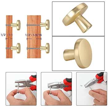 homdiy 40 Pack Gold Cabinet Knobs - Stylish Round Kitchen Handles