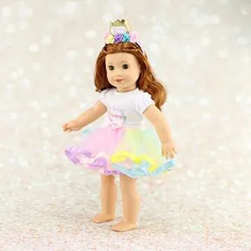 Emily Rose 18 Inch Doll Clothes | 18" Doll 3 PC Clothing Outfit Gift Set - Birthday Princess, Includes Headband Tiara | Doll Clothing is Compatible with American Girl Dolls