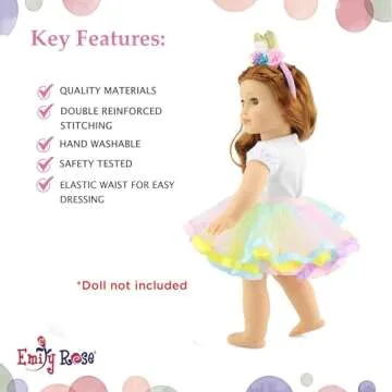 Emily Rose 18 Inch Doll Clothes | 18" Doll 3 PC Clothing Outfit Gift Set - Birthday Princess, Includes Headband Tiara | Doll Clothing is Compatible with American Girl Dolls