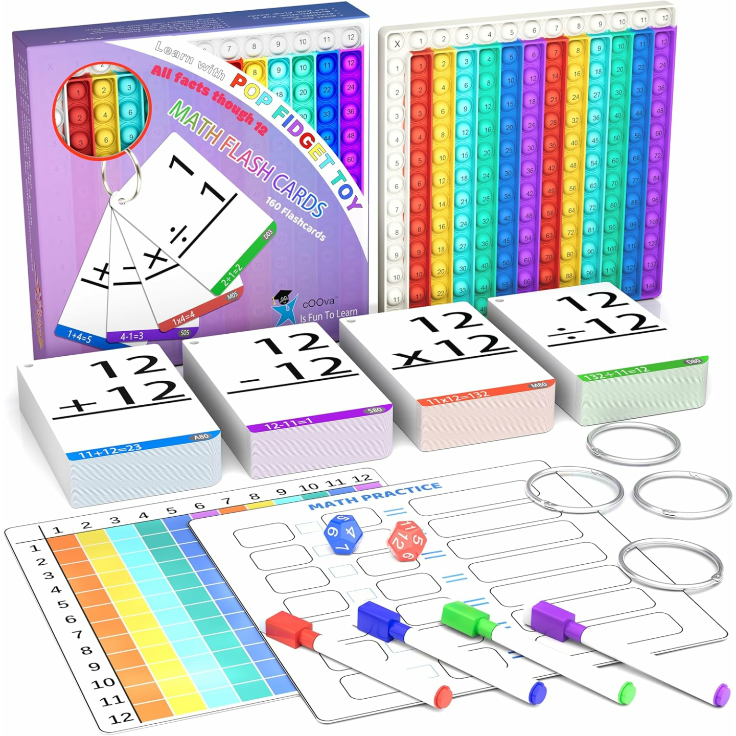 Fun Math Flash Cards for Kids Aged 4-8