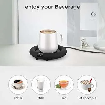 EasyAcc Coffee Mug Warmer 2023 with Silicon Lid & Auto Shut-Off