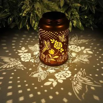 Garden Solar Lanterns - Rose Butterfly Design