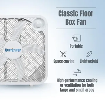 Hurricane Classic 20 Inch Floor Box Fan for Cooling