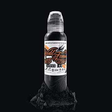 World Famous Black Tattoo Ink, Vegan and Professional Ink, Made in USA, Pitch Black, .5 oz